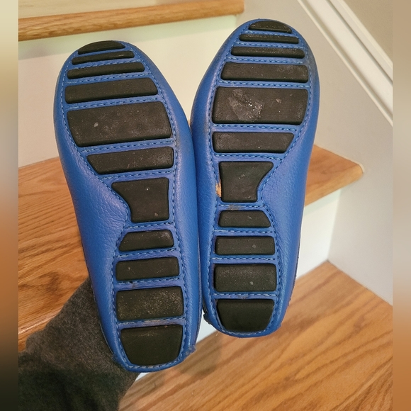 Saks Fifth Avenue Blue Leather Slip-on Loafers - Picture 3 of 7